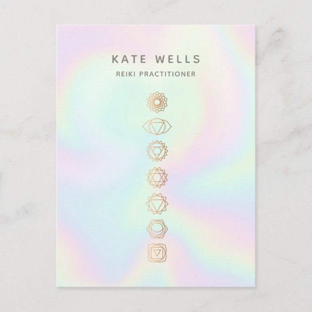 Holografiskt Chakras Energy Healer Vykort (Framsida)