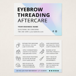 Holografiskt Eyebrow Threading Aftercare-kort Visitkort