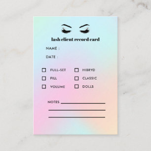 Holografiskt Eyelash Extension Client Consultation Visitkort