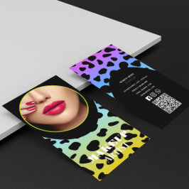 Holografiskt färgnyttigt QR-kodfoto Visitkort