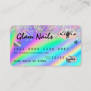 Holografiskt Foil & Glitter Tech Kredit Card Visitkort