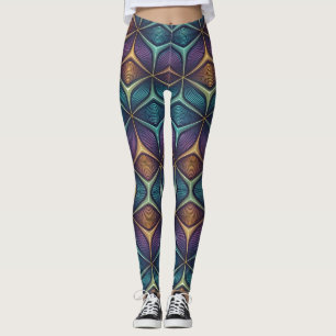 Holografiskt föränderligt 3D-mönster   Sömlöst Leggings