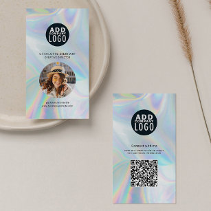 Holografiskt företags Logotyp QR-kod, medarbetarfo Visitkort