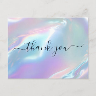 Holografiskt Glam Elegant Iridescent Tack Vykort
