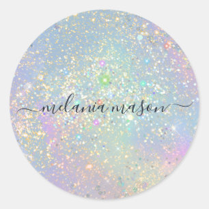 Holografiskt Glam Glitter Elegant Sparkles Beauty Runt Klistermärke