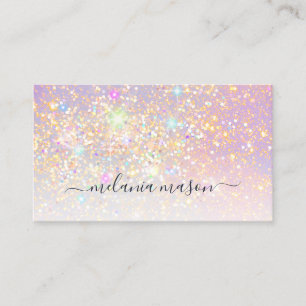 Holografiskt Glam Glitter Elegant Sparkles Girly Visitkort