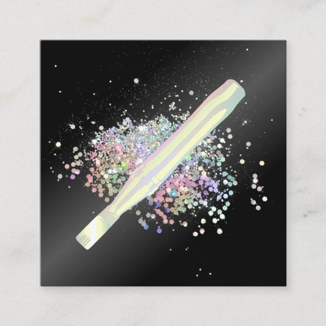 Holografiskt Glitter BB-glöd Fyrkantigt Visitkort (Framsida)