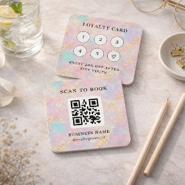 Holografiskt glitter lojalitetskort stämpelkort QR Fyrkantigt Visitkort