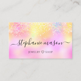 Holografiskt Glitter Pastel Girly-Affärskort