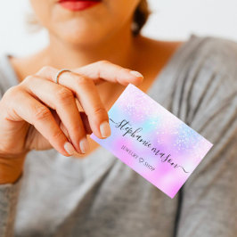 Holografiskt Glitter Pastel Girly-Affärskort
