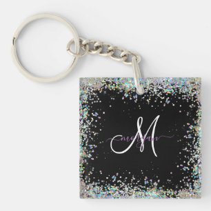 Holografiskt Glitter Rainbow Pastels Monogram