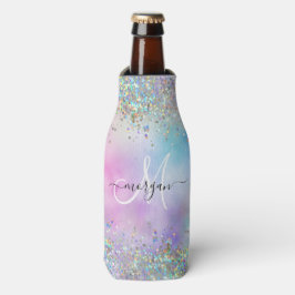 Holografiskt Glitter Rainbow Pastels Monogram