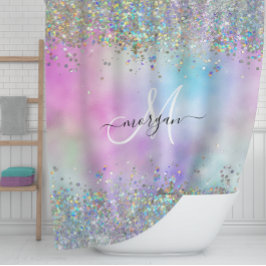 Holografiskt Glitter Rainbow Pastels Monogram