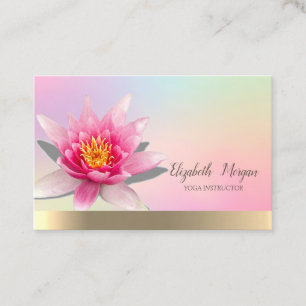 Holografiskt guld, akvarelllotus, yoga visitkort