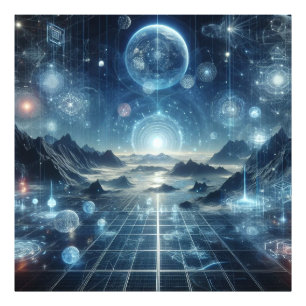 Holografiskt harmoni: Futuristiska Digital Art Pri Fototryck