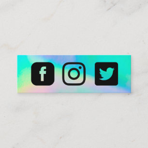 Holografiskt Instagram Twitter Facebook Mini Visitkort