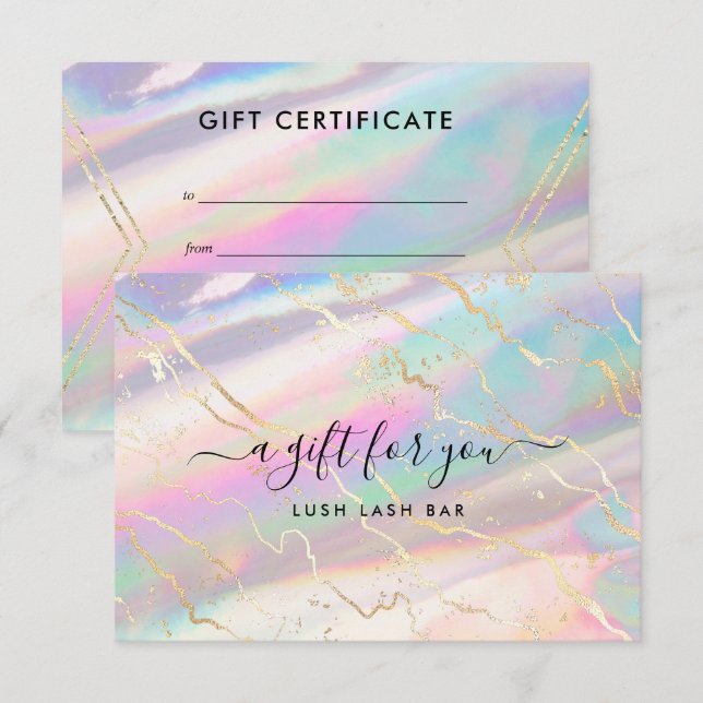 Holografiskt Iridescent Opal-Ädelsten | Presentkor (Fram/baksida)
