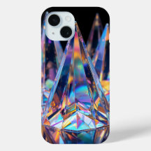 "Holografiskt kristallmönster iPhone 15-fodral