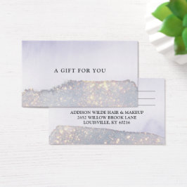 Holografiskt Lila Glitter Luxury Glam Gift Card Visitkort