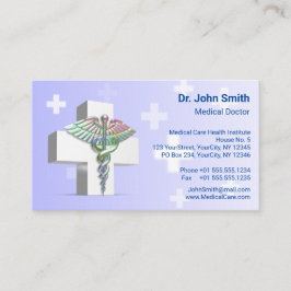 Holografiskt medicinskt 3D Caduceus White Kor Tidsbeställning Kort