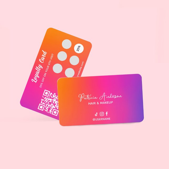 Holografiskt Modern Salon & Spa Loyalty Card Visitkort (Holographic Modern Lash Salon & Spa Loyalty Card)