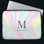 Holografiskt monogram Namn Laptop Fodral<br><div class="desc">Färgfull asetisk holografisk Personlig Monogram Namn Laptop sleeve. Lägg till ditt namn,  monogram eller initialer.</div>