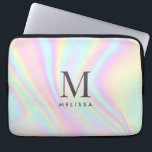 Holografiskt monogram Namn Laptop Fodral<br><div class="desc">Färgfull asetisk holografisk Personlig Monogram Namn Laptop sleeve. Lägg till ditt namn,  monogram eller initialer.</div>