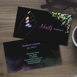 Holografiskt mousserande Glitter Nail Art ManicuUR Visitkort