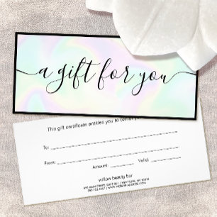 Holografiskt Namnteckning skriptcertifikat Reklamkort