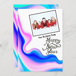 Holografiskt nyårfoto julkort