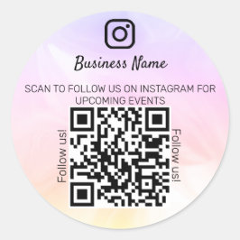 Holografiskt opal business namn qr-kodinstagran runt klistermärke