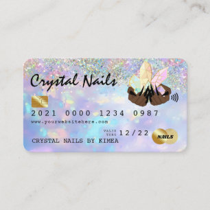 Holografiskt opal Crystal Nagel Tech Kredit-kort Visitkort