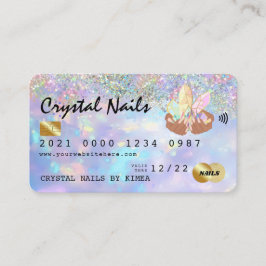 Holografiskt opal Crystal Nagel Tech Kredit-kort Visitkort