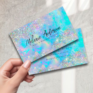 Holografiskt Opal Stone Glitter Affärskort Visitkort