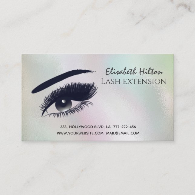 Holografiskt pärlor som möjliggör makeup öga efter visitkort (Framsida)