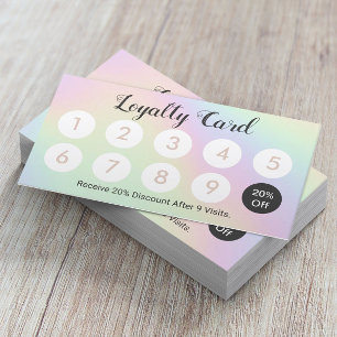 Holografiskt Pastel Beauty Salon Spa Loyalty Lojalitetskort