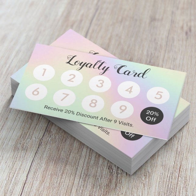 Holografiskt Pastel Beauty Salon Spa Loyalty Lojalitetskort (Skapare uppladdad)