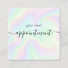 Holografiskt regnbåge Namnteckning Möte påminnelse Tidsbeställning Kort