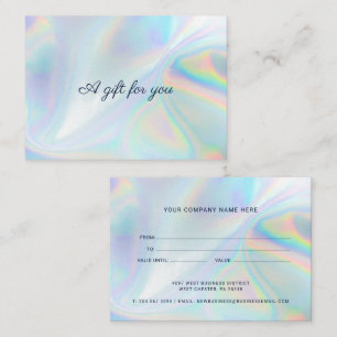 Holografiskt skript Business Gift Certificate Visitkort
