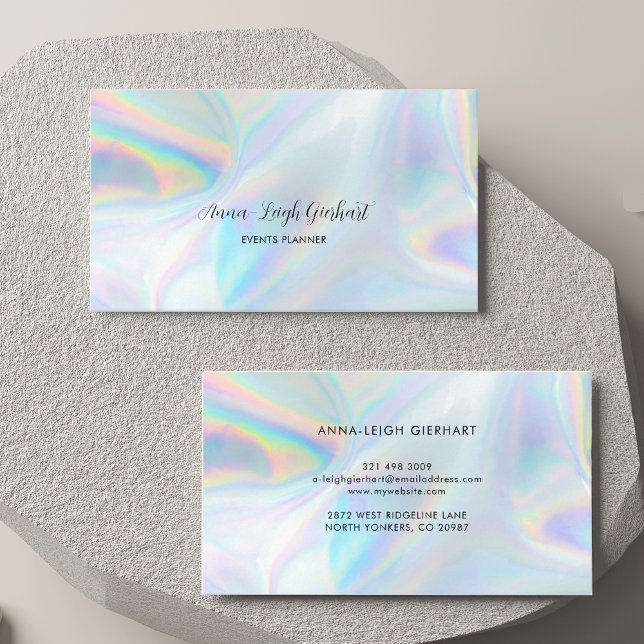 Holografiskt skript Modern Minimal Visitkort (Holographic Script Modern Minimal Business Card)