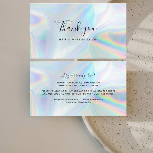 Holografiskt skript Small Business Tack Visitkort