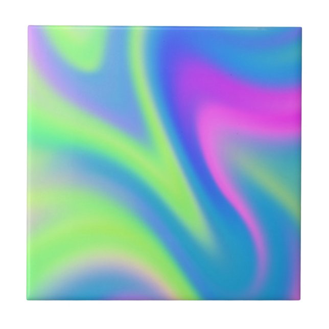 Holografiskt tie Dye Ceramic Tile Kakelplatta (Framsidan)