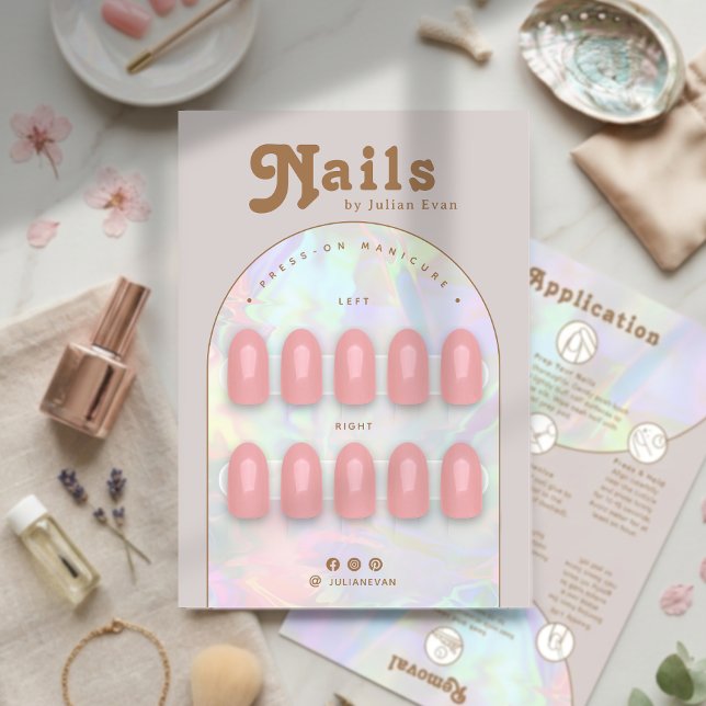 Holografiskt tryck på nagelförpackningsdisplaykort tack kort (Holographic Press On Nail Packaging Display Card )