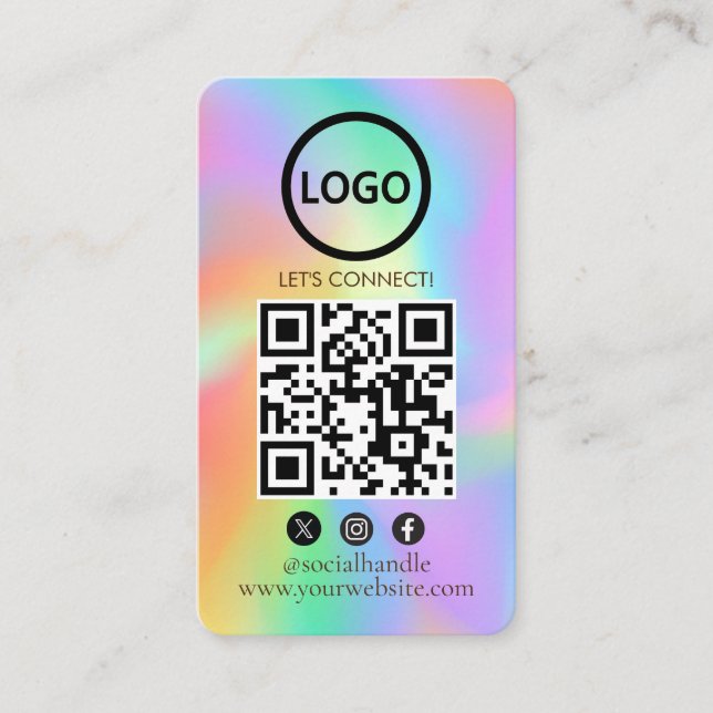 Hologram, Anpassningsbar Cards Modern, Social Medi Visitkort (Framsida)