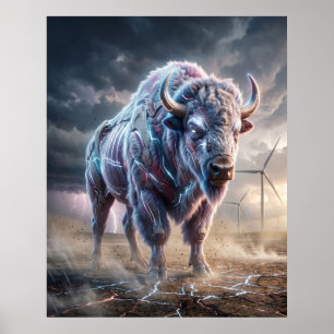 Hologram Bison Storm Plains översätts till: Hologr Poster
