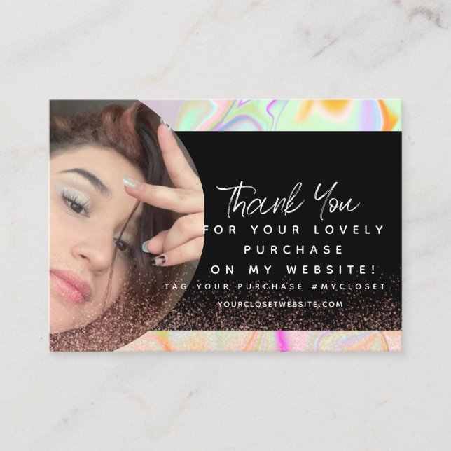 Hologram Boutique Beauty Business Tack Visitkort (Framsida)