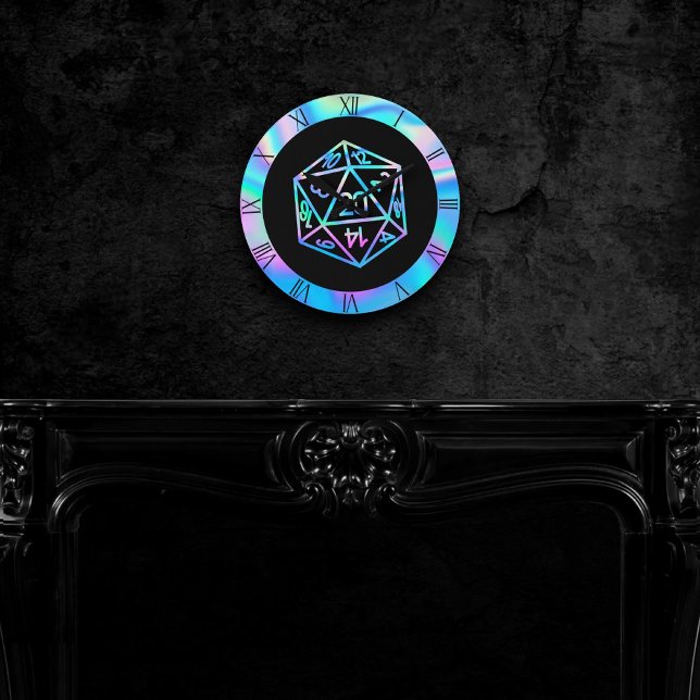 Hologram D20 Crit | PnP Tabletop Gamer Dice Rund Klocka (Skapare uppladdad)