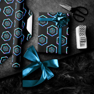 Hologram D20 Mönster   PnP Tabletop Gamer Dice Presentpapper