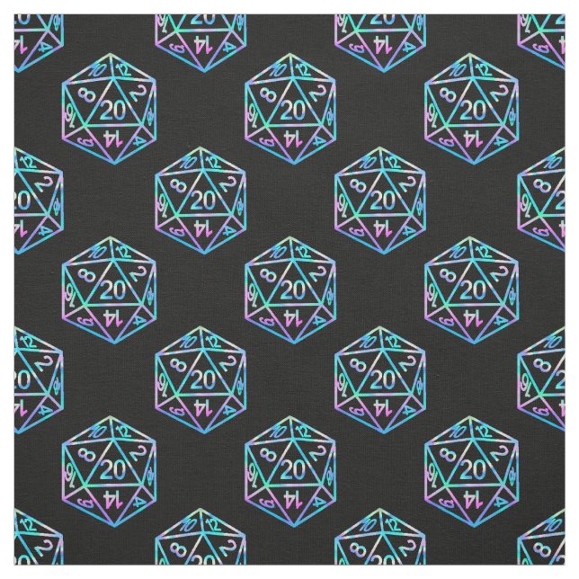 Hologram D20 Mönster | PnP Tabletop Gamer Dice Tyg (Provkarta)