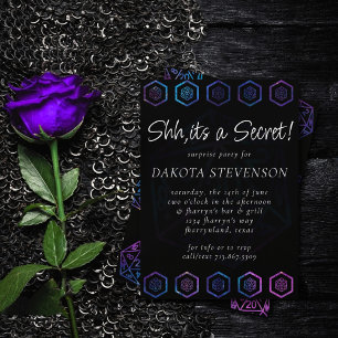 Hologram D20   PnP Tabletop Dice Surprise Party Inbjudningar